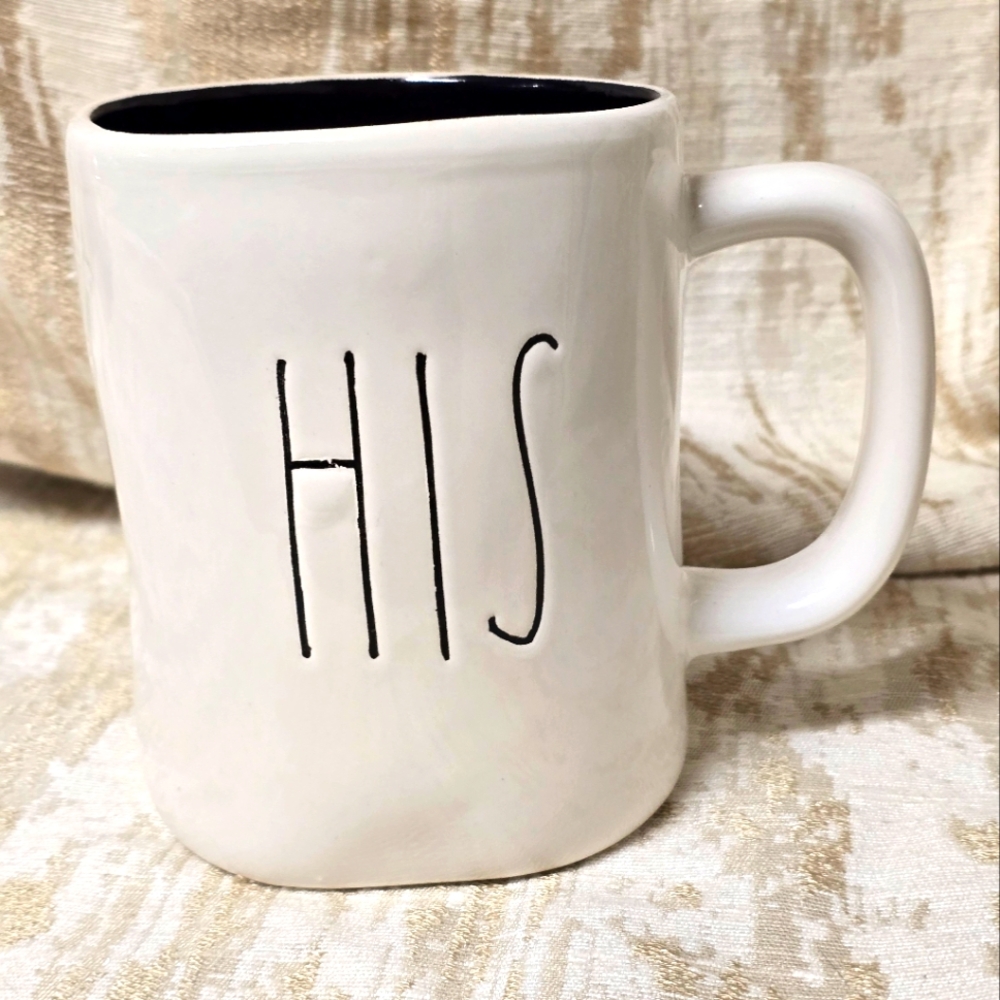 Rae Dunn White and Black 'HIS' Mug